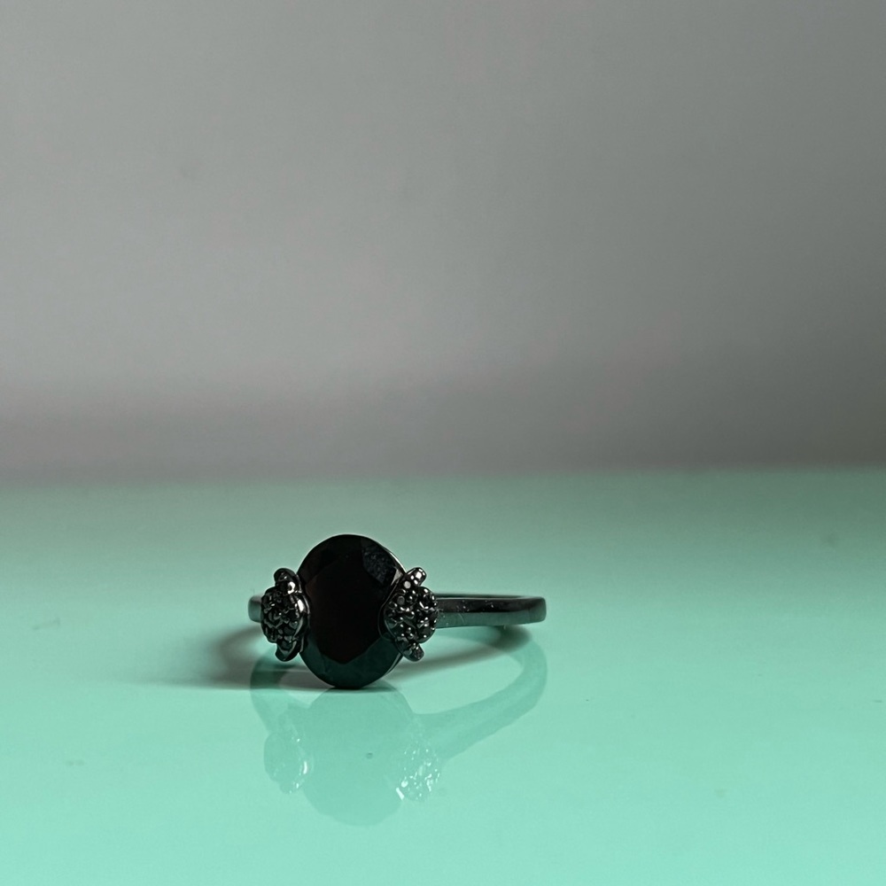 Black Spinel 925 w/Black Rhodium Ring